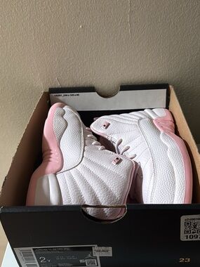 Jordan Heeled Boots in White and Light Pink